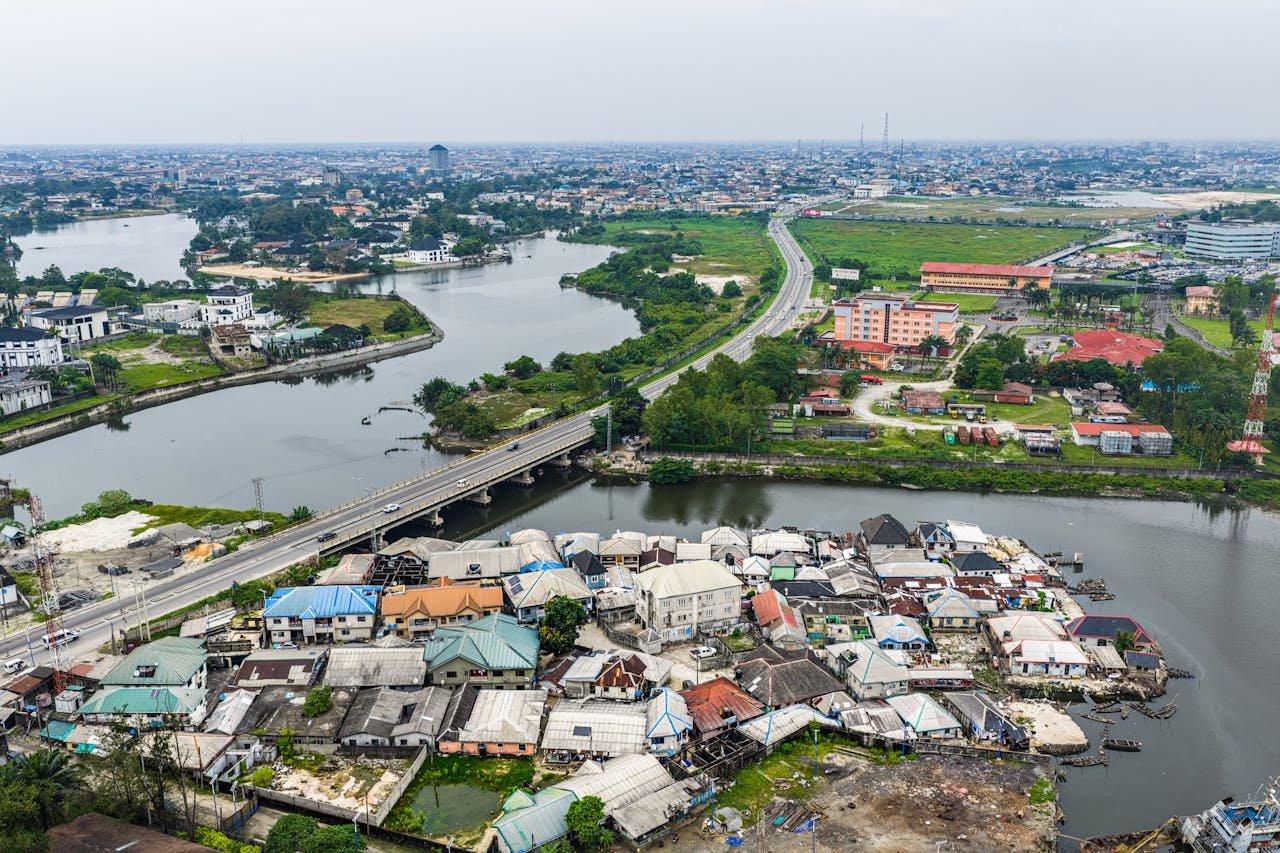 High-angle shot of Port Harcourt
